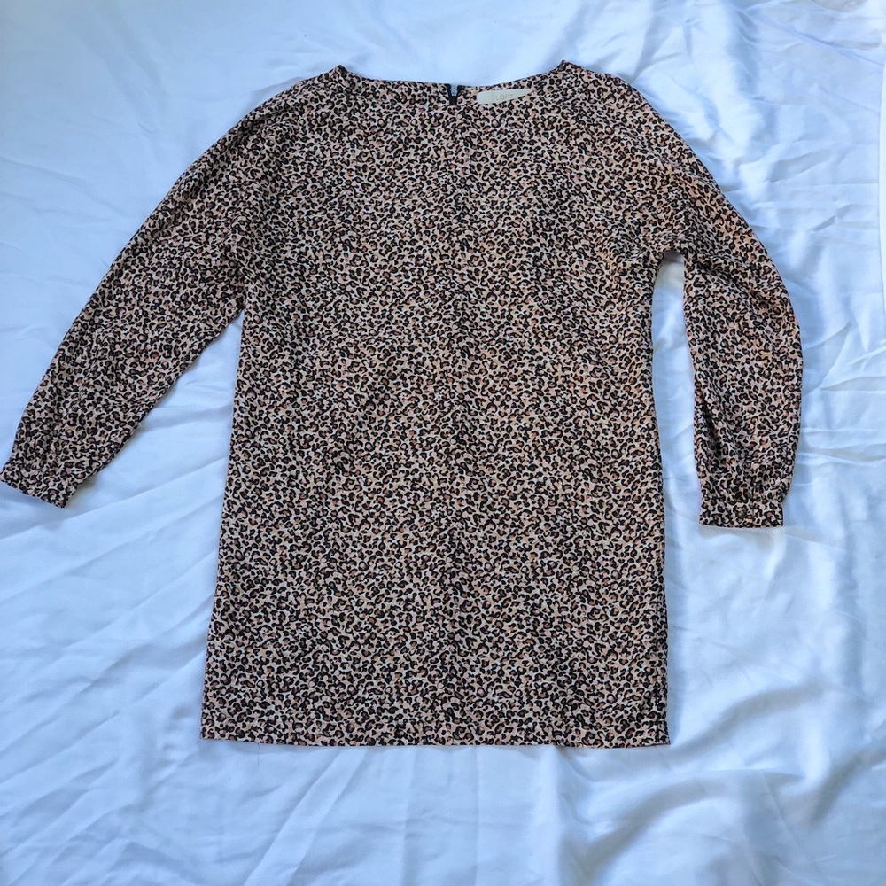 LOFT Leopard Mini Straight Dress, Size S